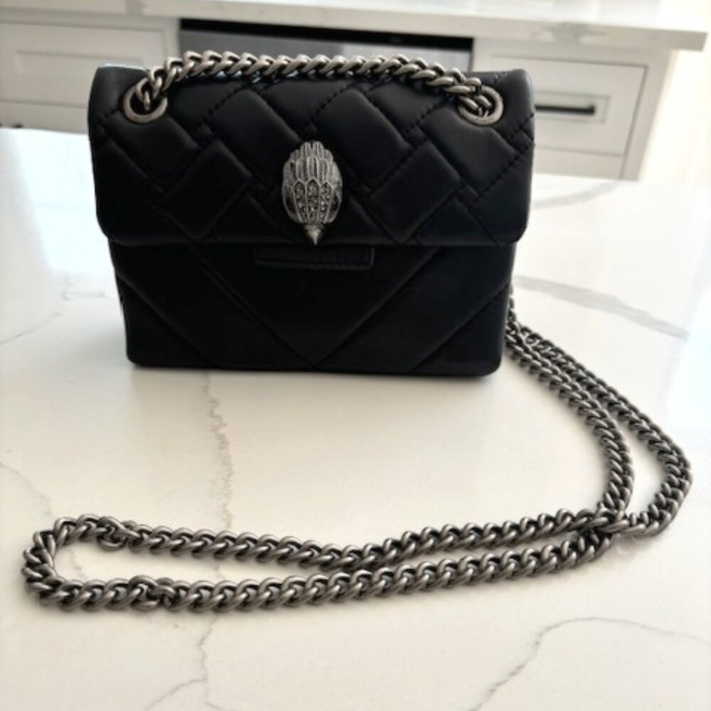 Mini Kensington Quilted Leather Crossbody Bag-Black